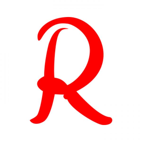 Aufkleber "R" rot